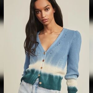 Veronica Beard Blue and Cream Ombre Cardigan